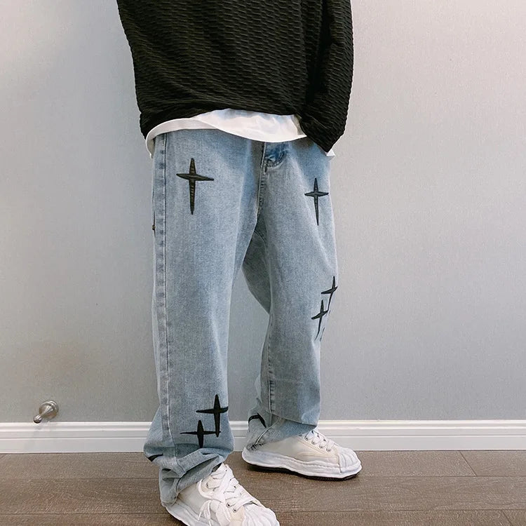 Jeans Streetwear Baggy Pierna Ancha - Estilo Coreano Cargo Hombre