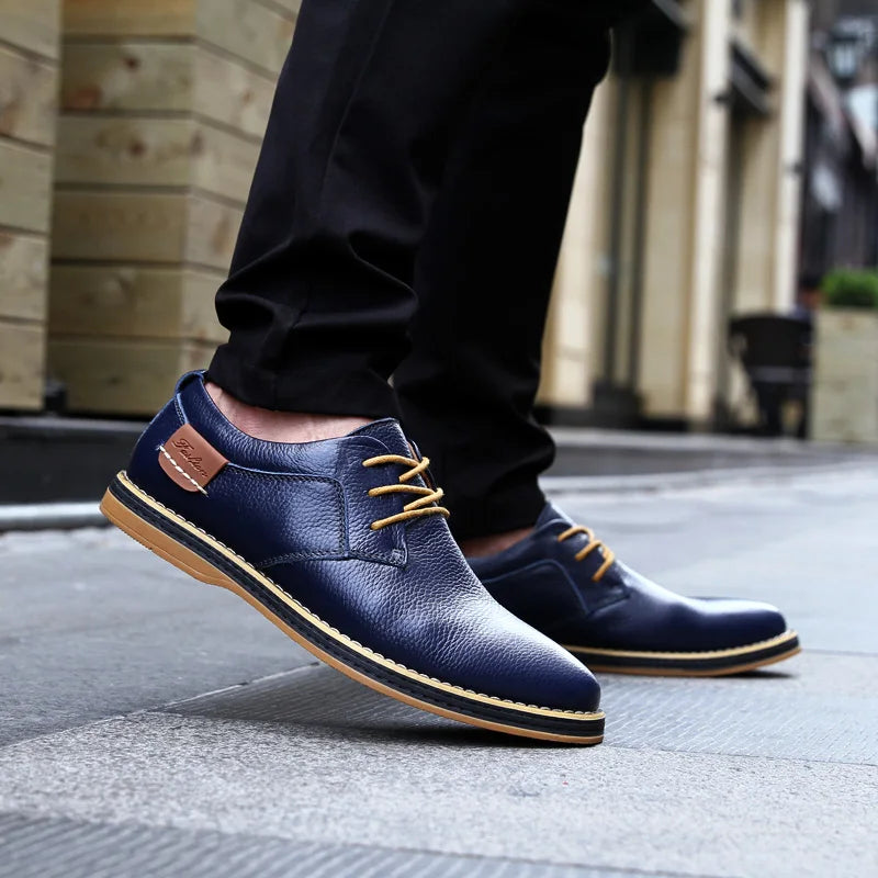 Zapatos Oxford Cuero Genuino Brogue - Estilo Italiano Elegantes Hombre