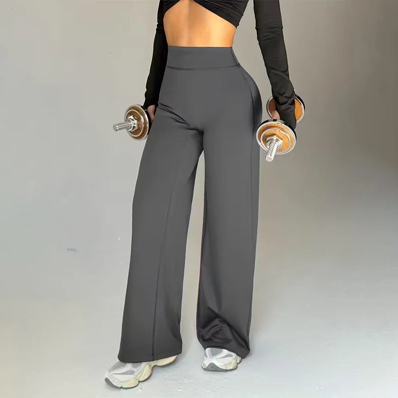 Pantalones de Yoga Pierna Ancha - Cintura Alta y Control de Abdomen