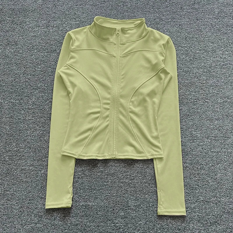 Chaqueta Deportiva con Cremallera - Manga Larga para Yoga y Gym