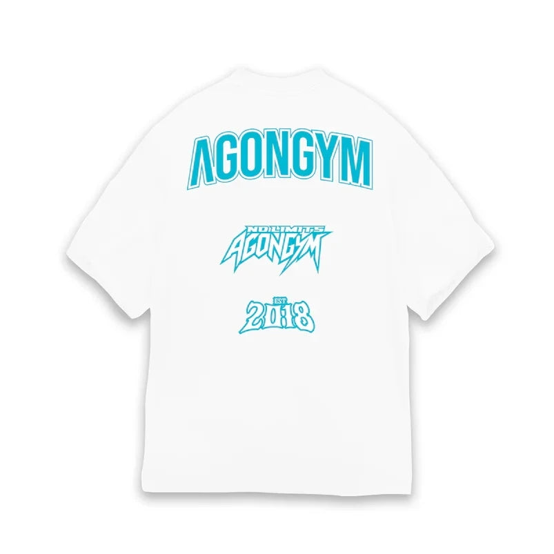 Camiseta Deportiva Oversized - Gym Fitness Manga Corta Hombre
