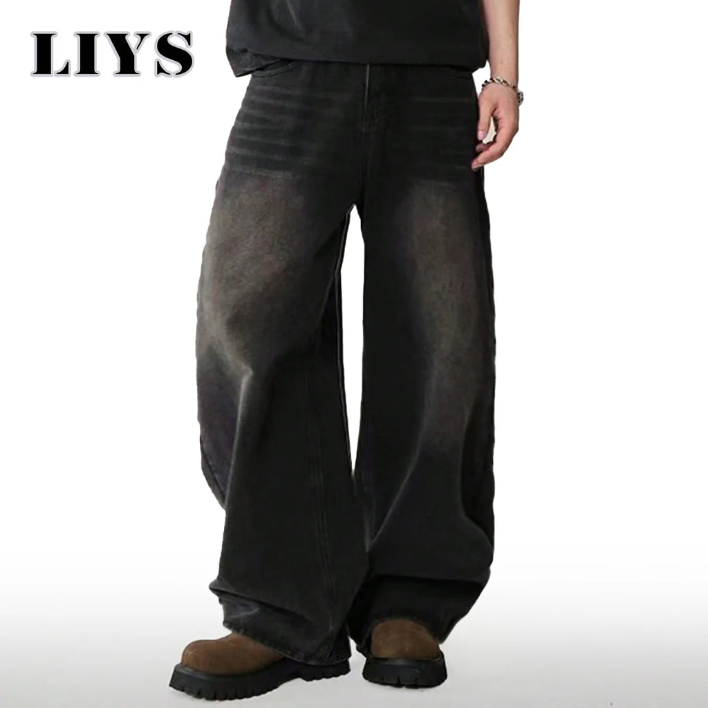 Jeans Baggy Coreano 4 Estaciones - Pierna Ancha High Street Hombre