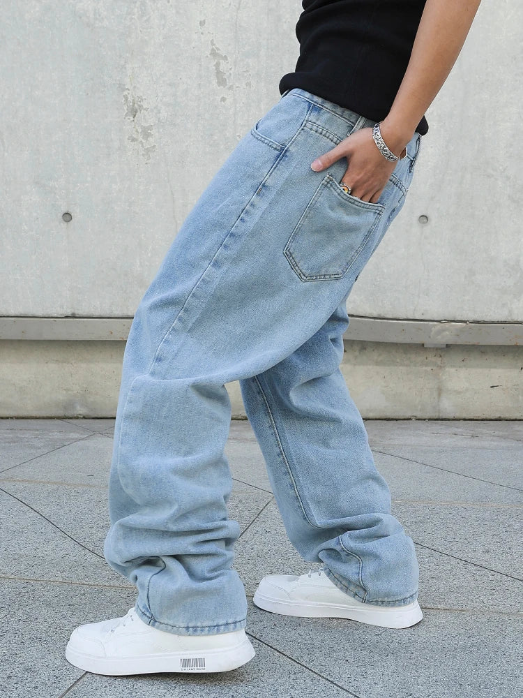 Jeans Baggy Y2K Pierna Ancha - Estilo Streetwear Hombre