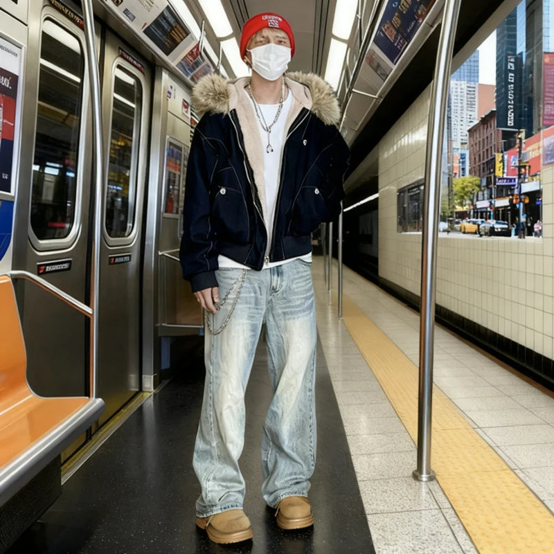 Parka Hip-Hop Invierno con Cuello Mink - Estilo Streetwear Unisex