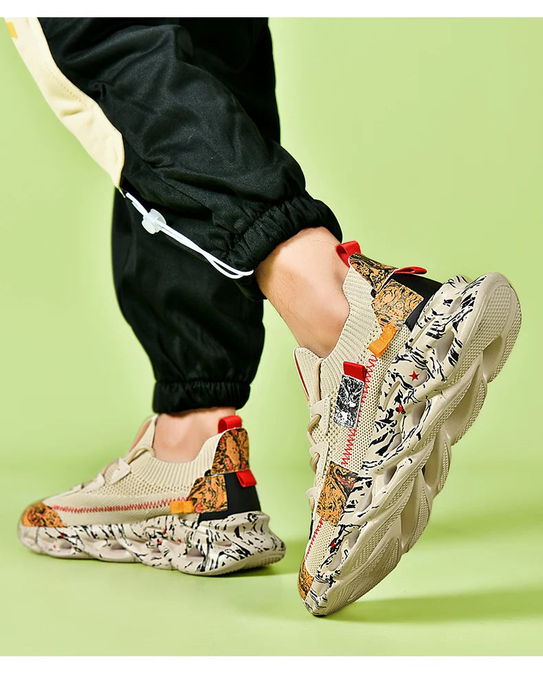 Sneakers Luxury Hombre Flyknit - Zapatillas Casuales Transpirables Multicolor