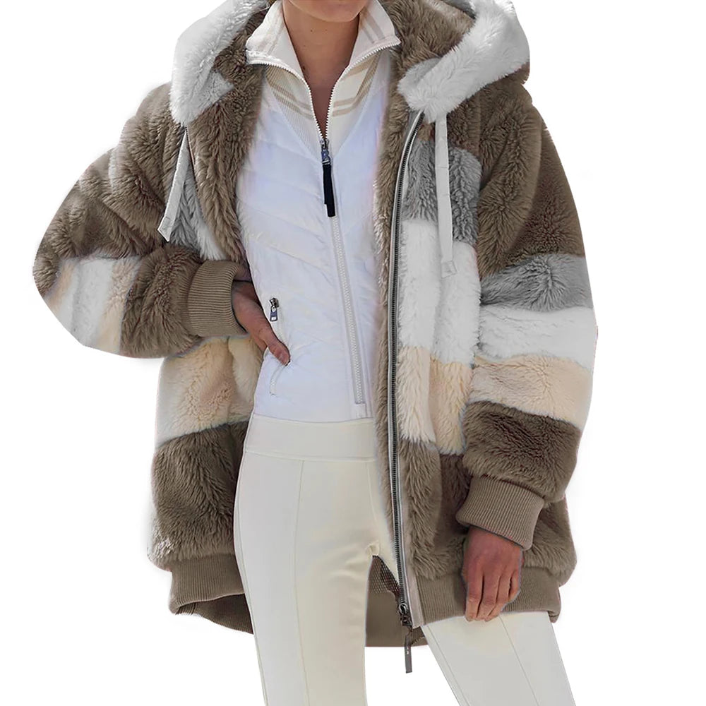 Chaqueta Oversized con Capucha y Felpa - Estilo Streetwear