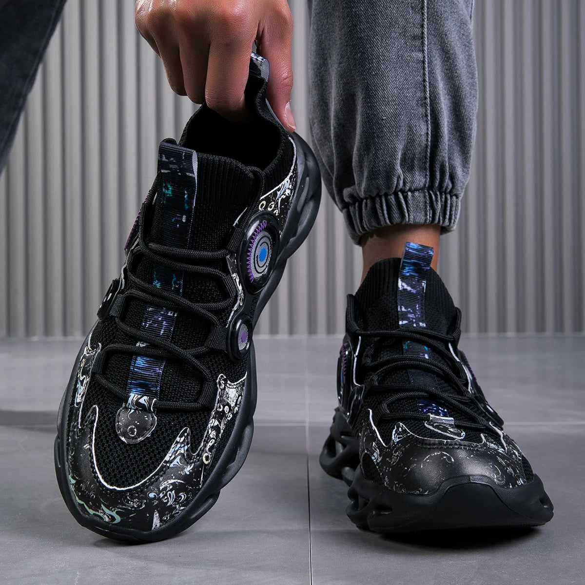 Sneakers Luxury Hombre Flyknit - Zapatillas Casuales Transpirables Multicolor