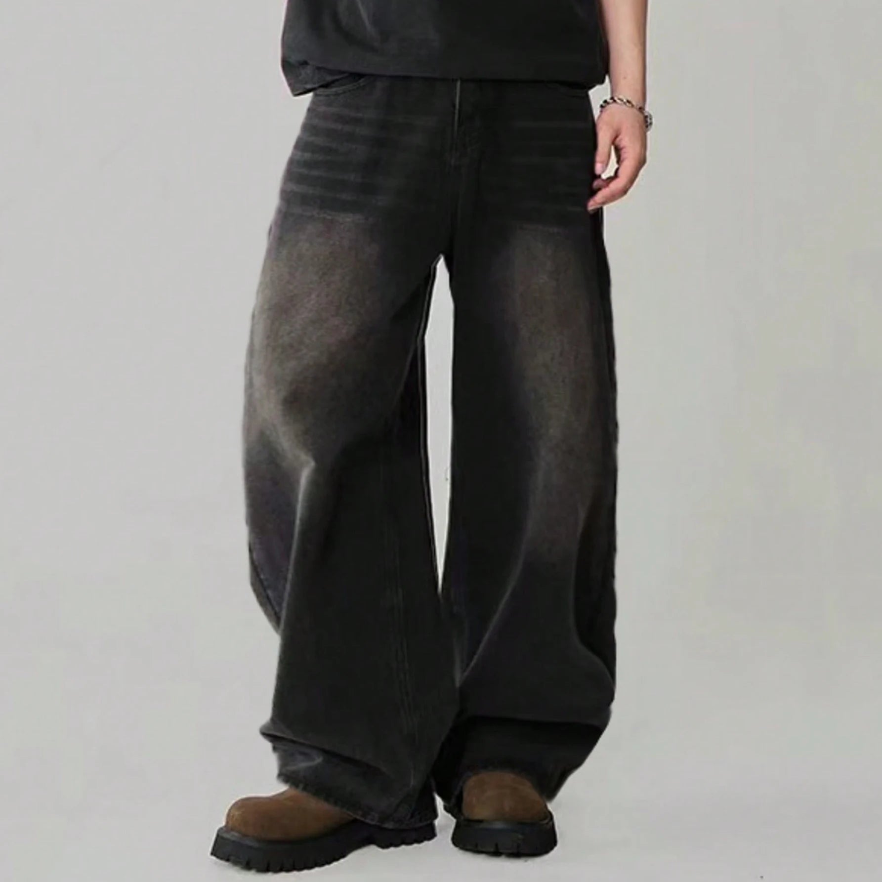 Jeans Baggy Coreano 4 Estaciones - Pierna Ancha High Street Hombre