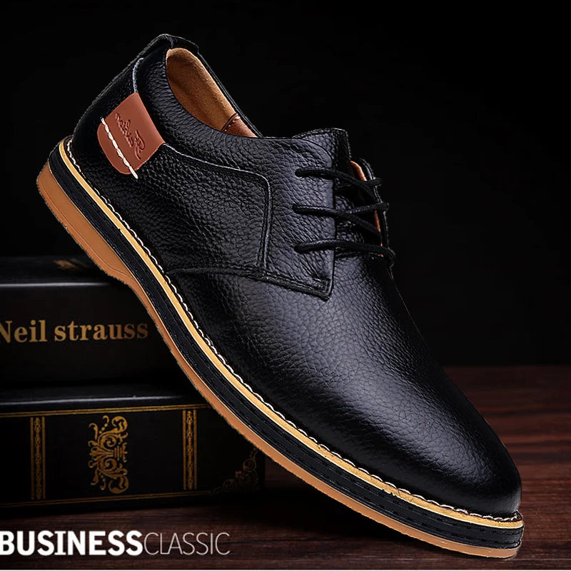 Zapatos Oxford Cuero Genuino Brogue - Estilo Italiano Elegantes Hombre