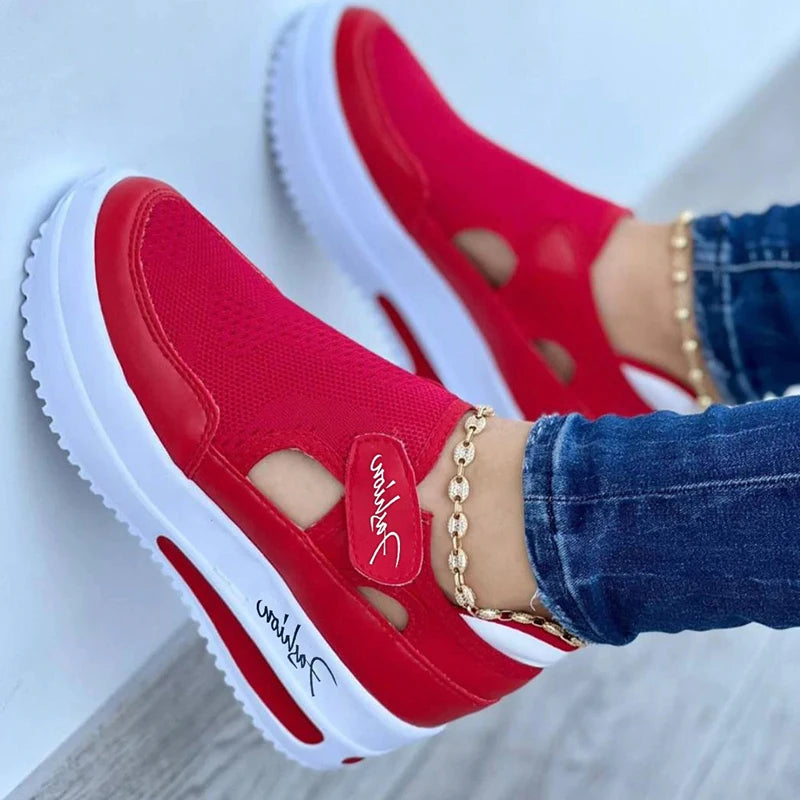 Zapatillas Plataforma Malla Mujer - Deportivas Casuales Caladas Transpirables