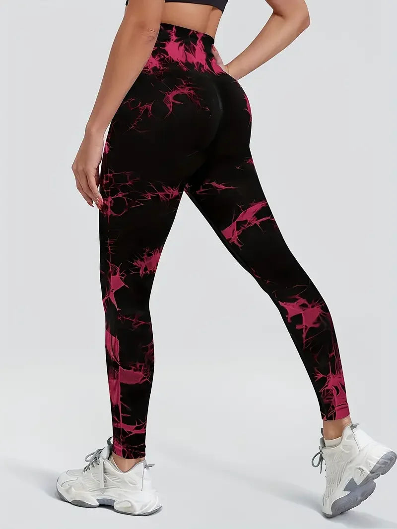 Leggings de Yoga Tie-Dye Sin Costuras - Cintura Alta