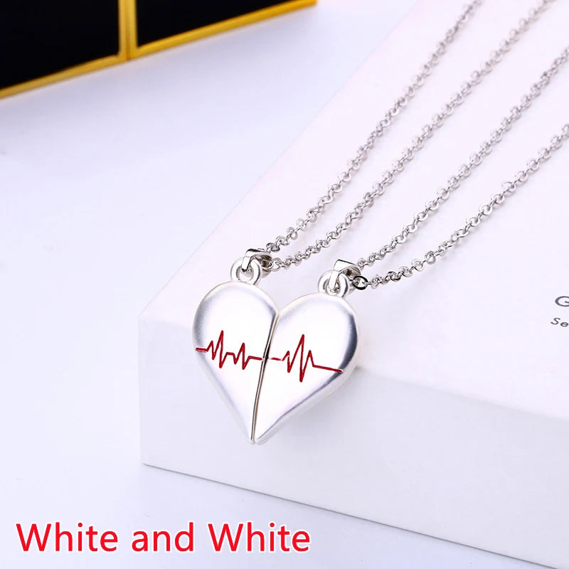 Collar Parejas Electrocardiograma Magnético - Corazón Latido San Valentín