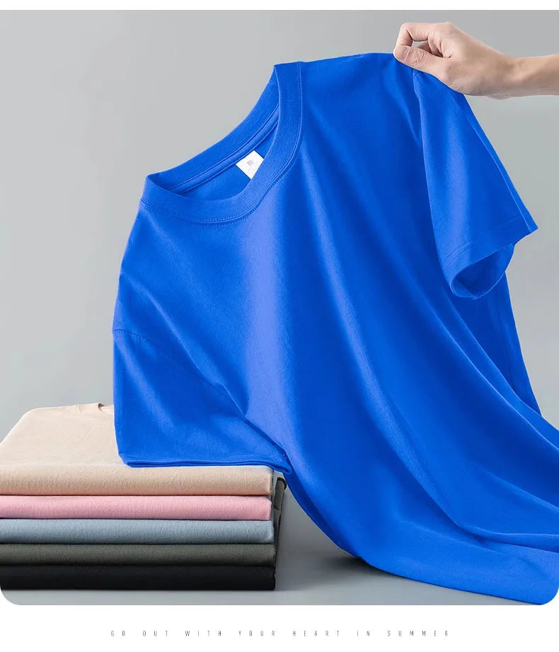 Camiseta Pesada de Algodón 100% - Manga Corta Casual Hombre