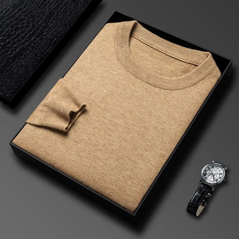 Suéter Casual con Patrón Diamante - Cuello Redondo Tejido Hombre