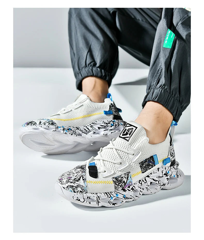 Sneakers Luxury Hombre Flyknit - Zapatillas Casuales Transpirables Multicolor