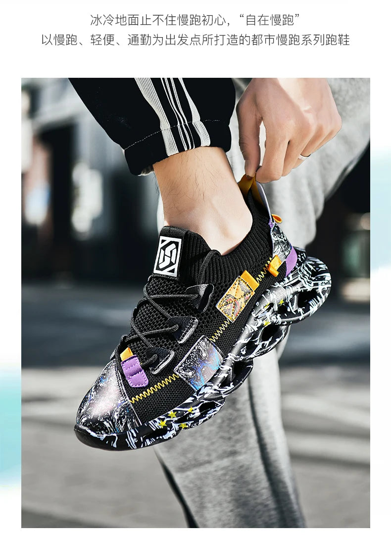 Sneakers Luxury Hombre Flyknit - Zapatillas Casuales Transpirables Multicolor