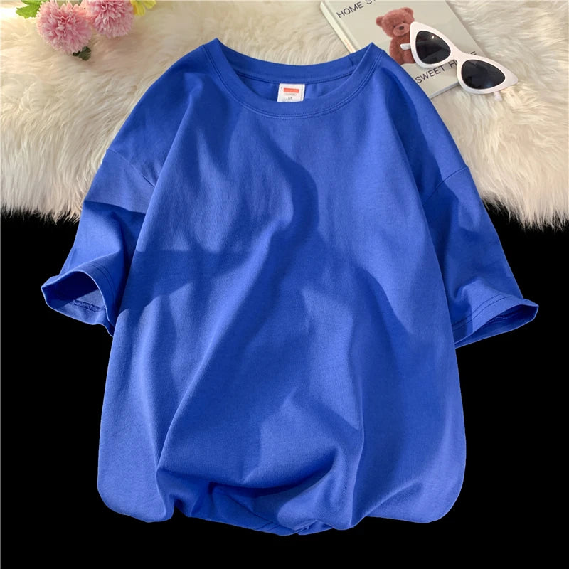 Camiseta Casual de Algodón - Manga Corta Holgada Hombre