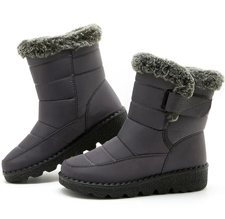 Botas Nieve Mujer Impermeables con Pelo - Botines Invierno Cálidos Antideslizantes