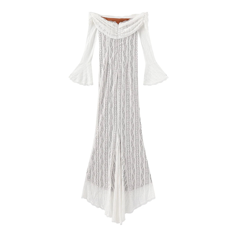 Vestido de Fiesta Elegante con Encaje - Manga Larga