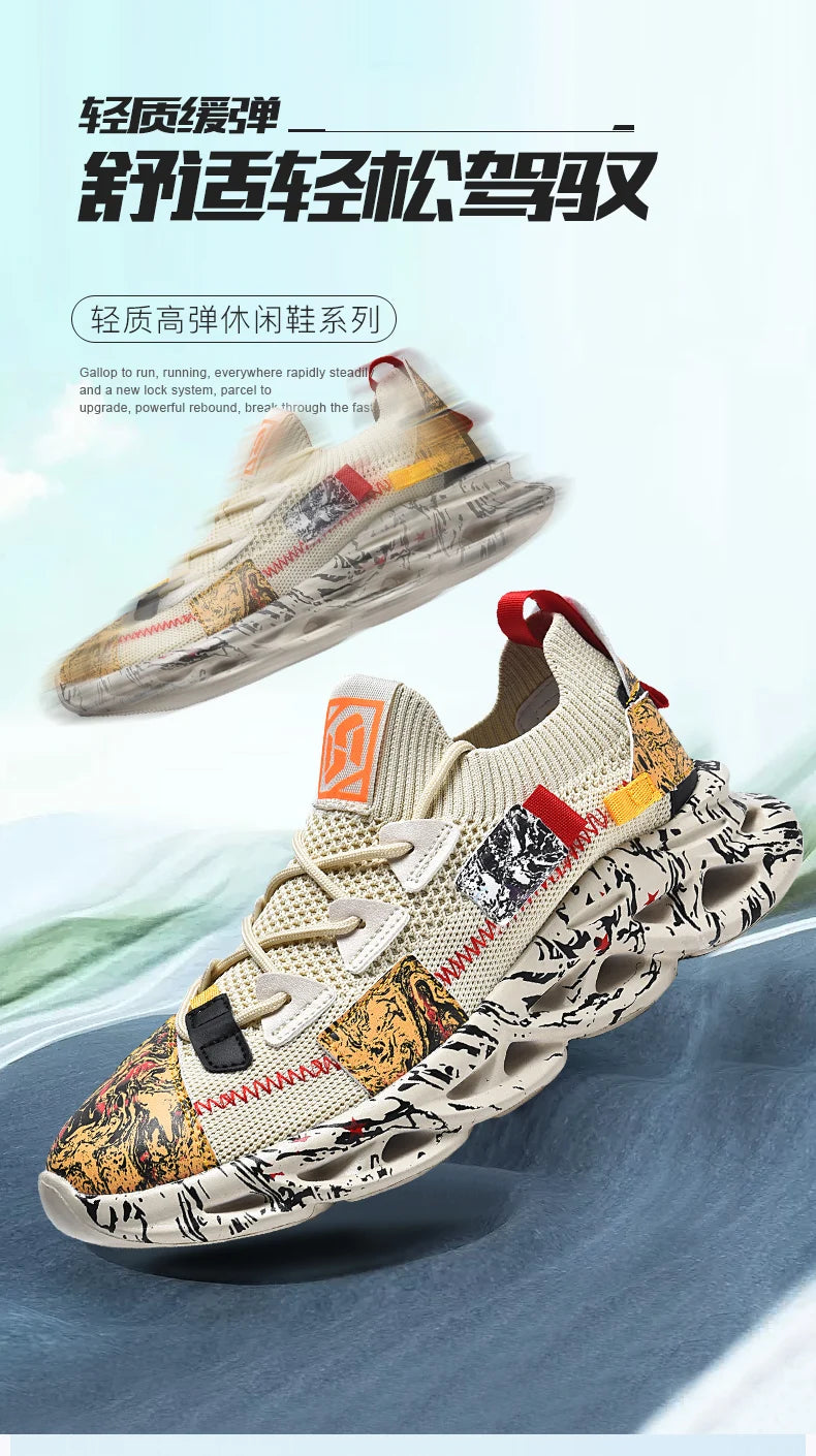 Sneakers Luxury Hombre Flyknit - Zapatillas Casuales Transpirables Multicolor