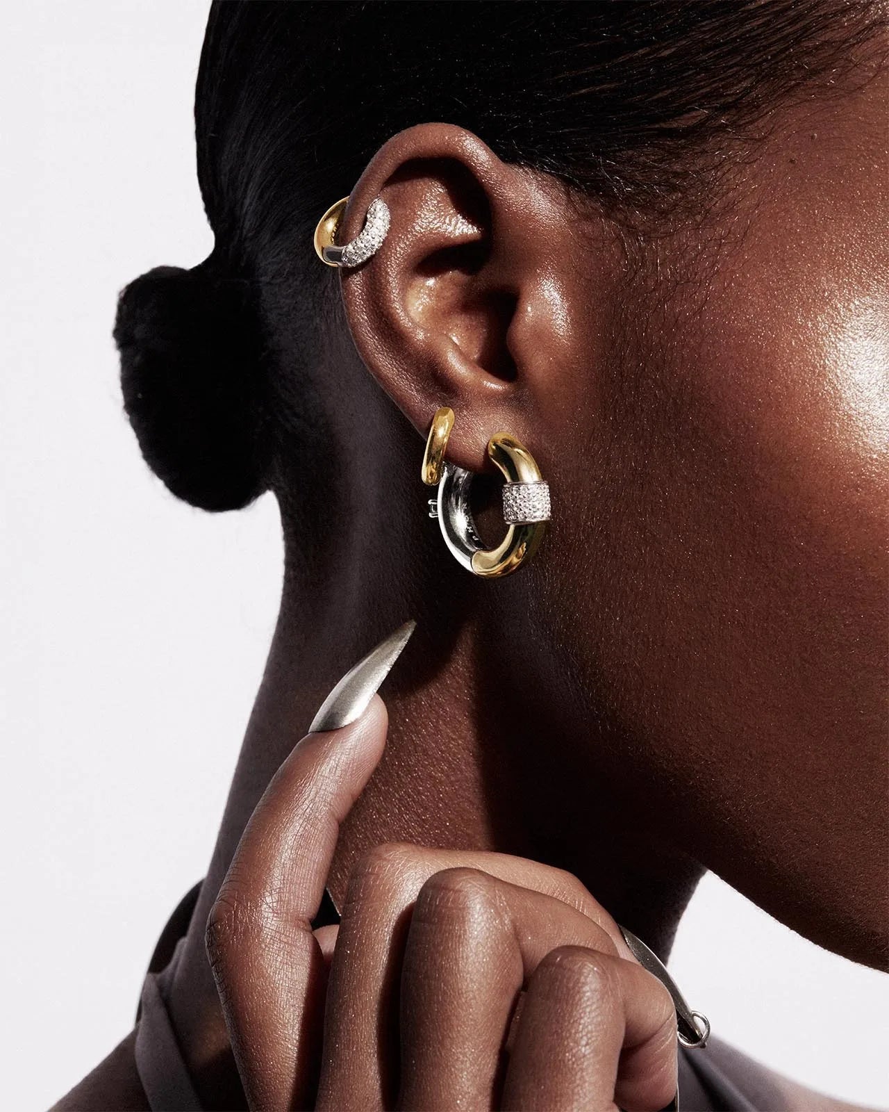 Aros Acero Inoxidable Zirconia Vintage - Huggie Waterproof Colores Mujer