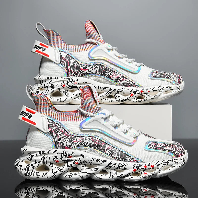 Sneakers Luxury Hombre Flyknit - Zapatillas Casuales Transpirables Multicolor