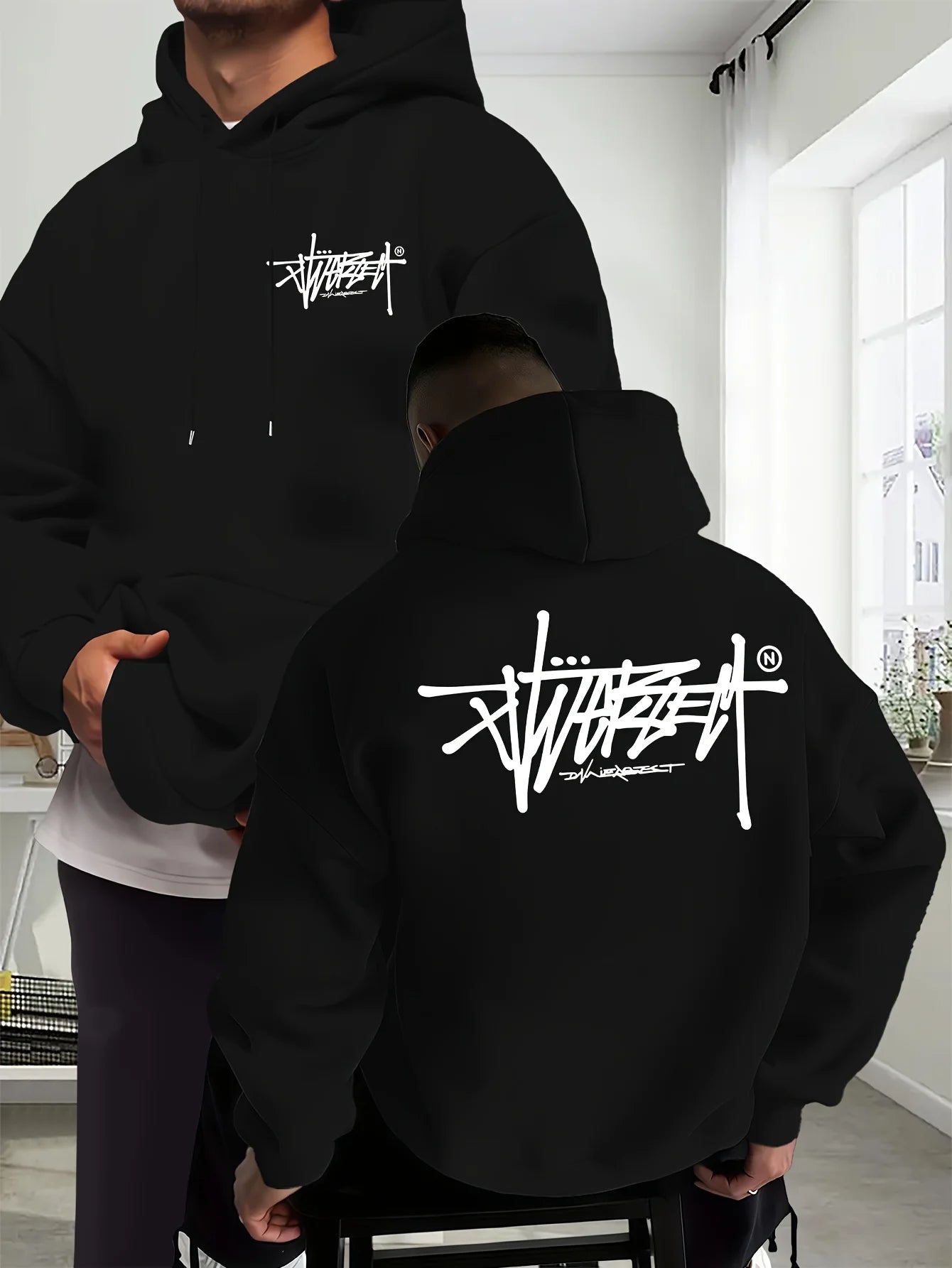 Sudadera con Capucha Estampado Creativo - Deportiva Casual Unisex