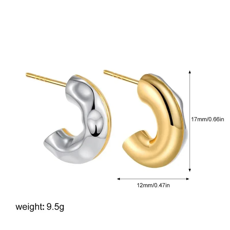 Aros Acero Inoxidable Zirconia Vintage - Huggie Waterproof Colores Mujer