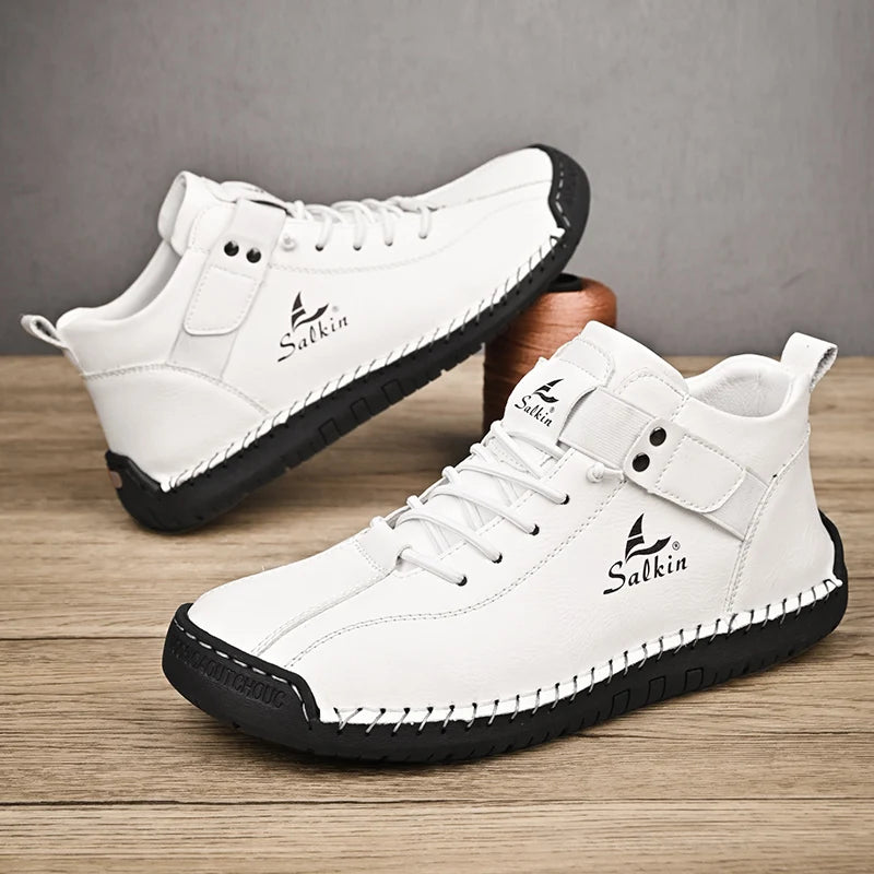 Zapatos Cuero Artesanales Hombre 2025 - Sneakers Transpirables Diseño Premium