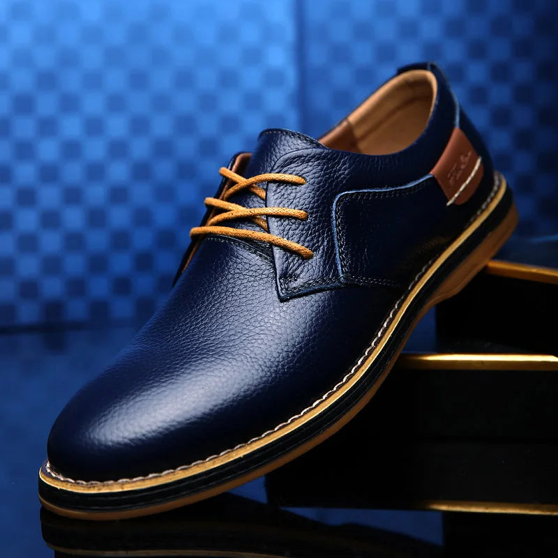 Zapatos Oxford Cuero Genuino Brogue - Estilo Italiano Elegantes Hombre