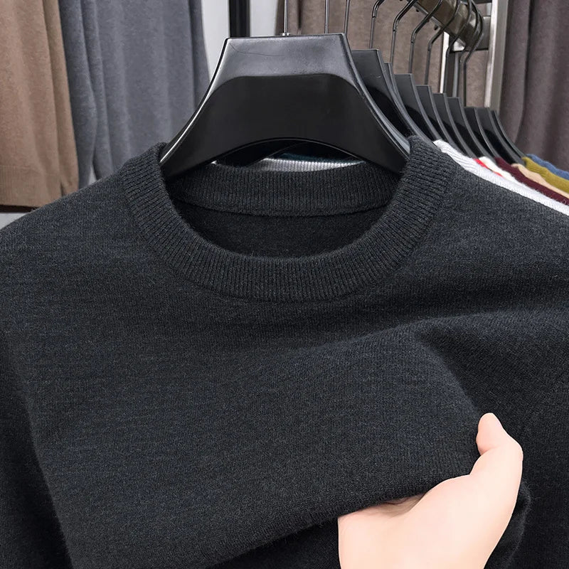 Suéter Casual con Patrón Diamante - Cuello Redondo Tejido Hombre
