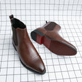 Chelsea Boots Hombre Suela Roja - Botines Business Slip-On Elegantes