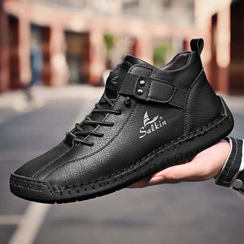 Zapatos Cuero Artesanales Hombre 2025 - Sneakers Transpirables Diseño Premium