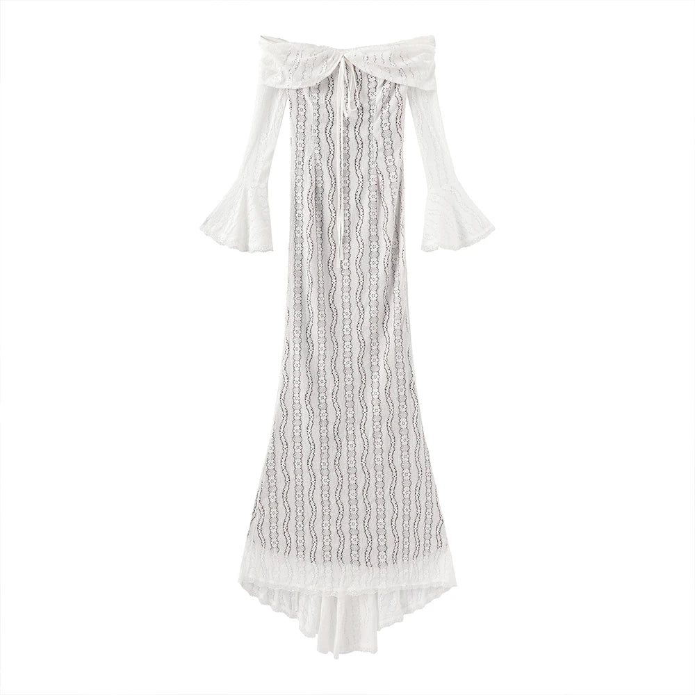 Vestido de Fiesta Elegante con Encaje - Manga Larga