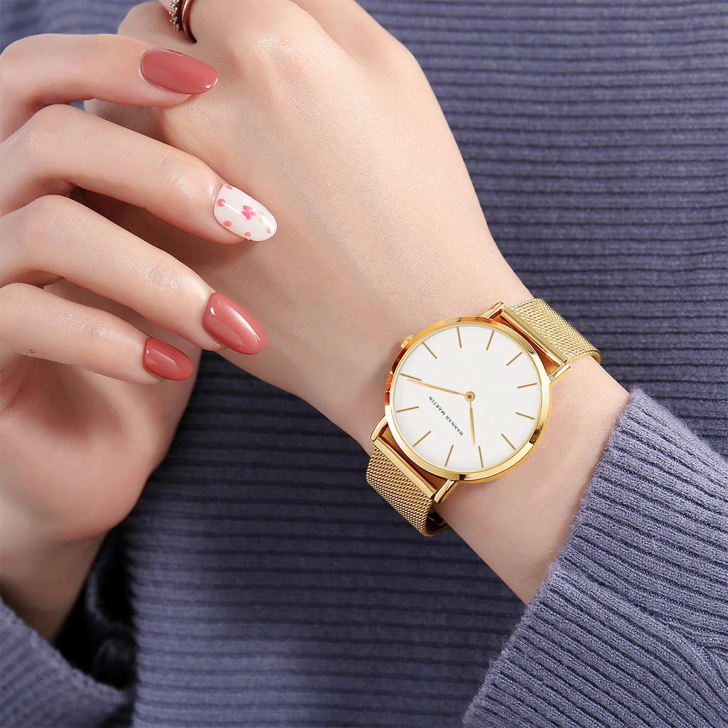 Reloj HANNAH MARTIN Rose Gold 36mm - Acero Inoxidable Cuarzo Japonés Mujer