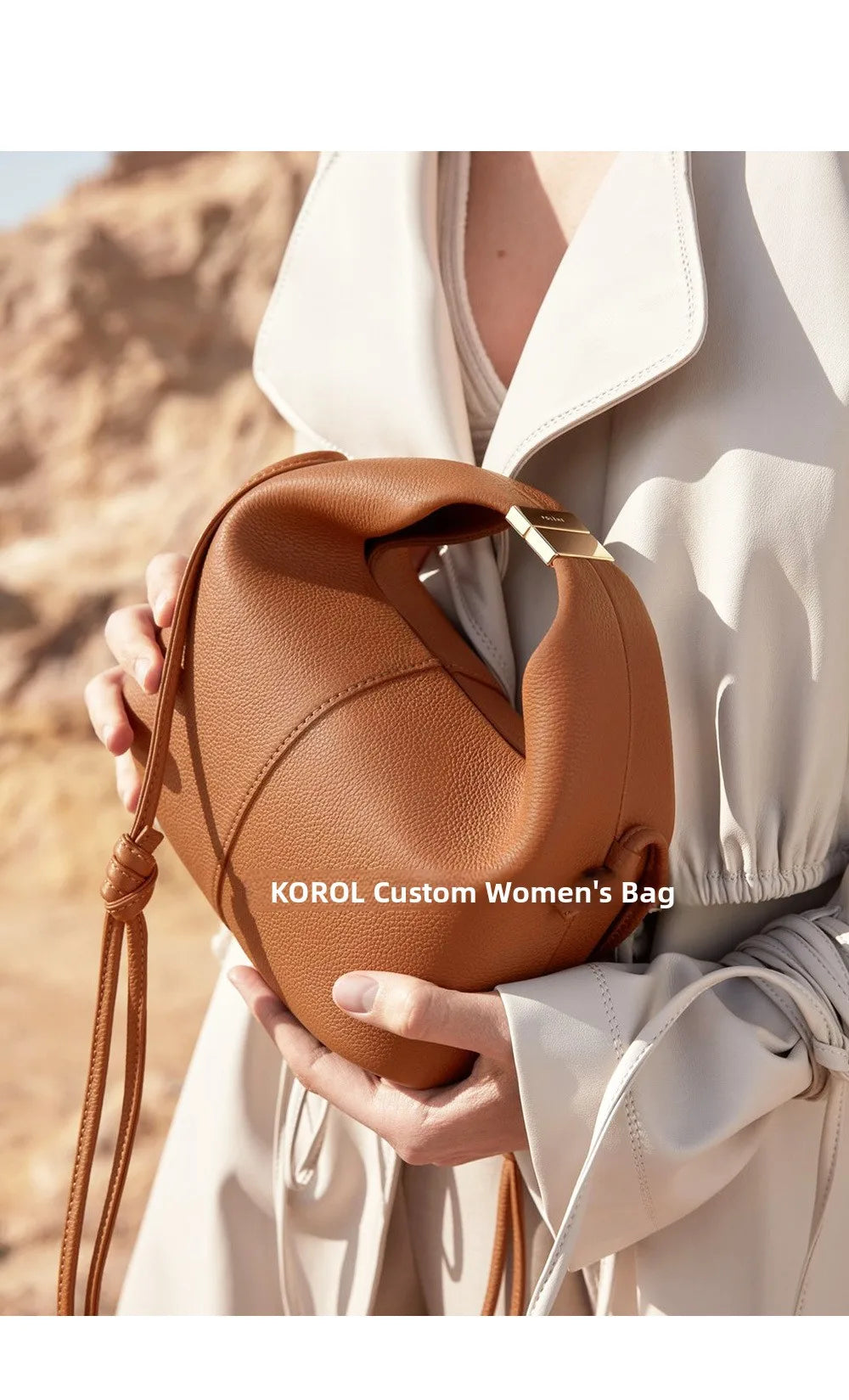 Bolso de Mano Francés Niche 2025 - Cuero con Hebilla Estilo Minimalista