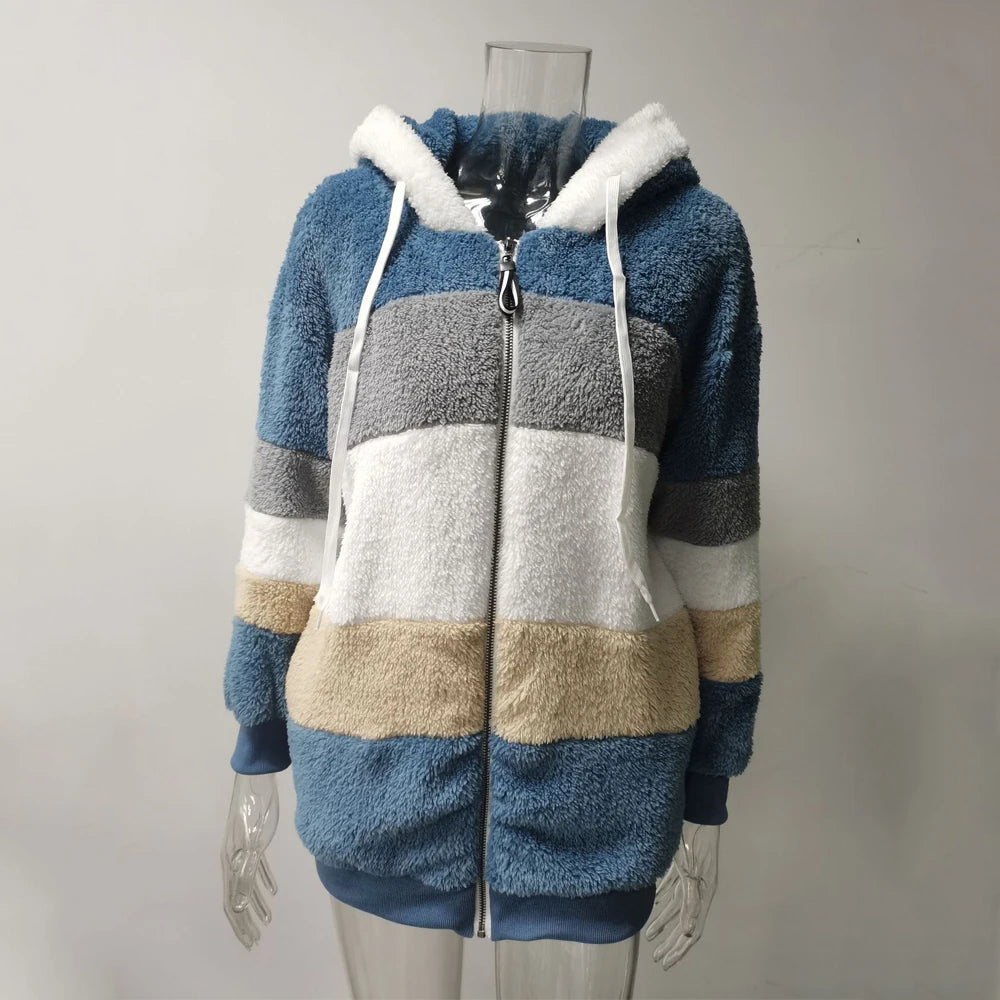 Chaqueta Oversized con Capucha y Felpa - Estilo Streetwear