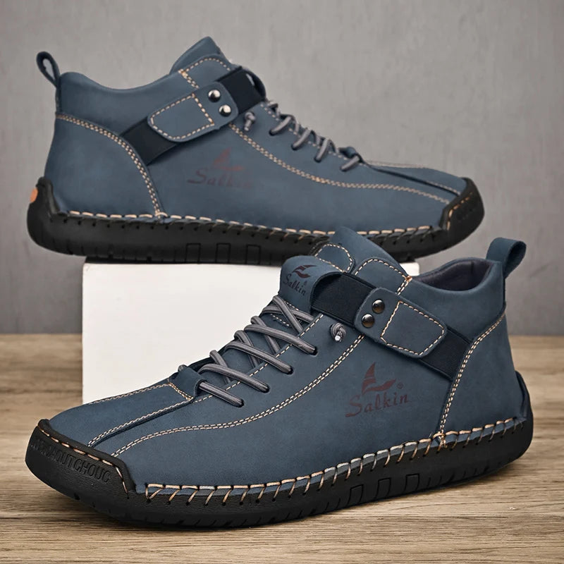 Zapatos Cuero Artesanales Hombre 2025 - Sneakers Transpirables Diseño Premium