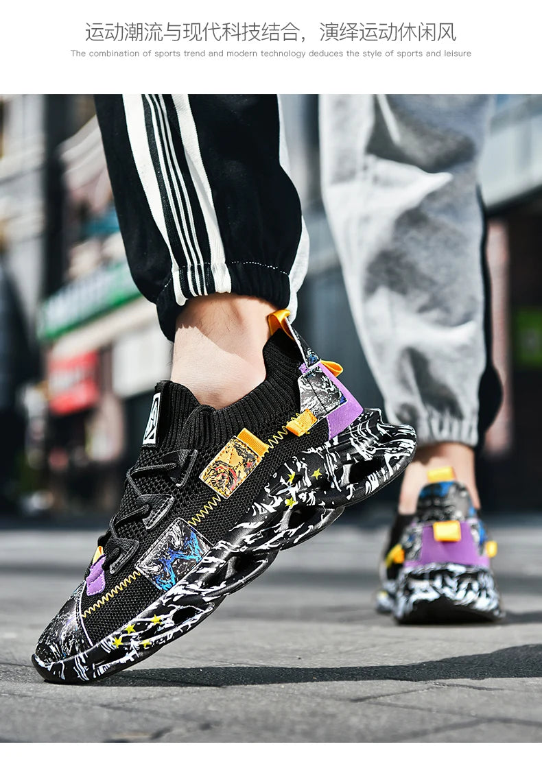 Sneakers Luxury Hombre Flyknit - Zapatillas Casuales Transpirables Multicolor