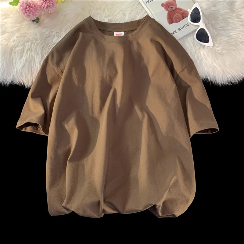 Camiseta Casual de Algodón - Manga Corta Holgada Hombre