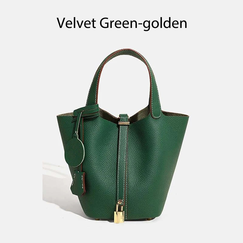 Bolso de Mano MENDY Tipo Cubo - Piel Auténtica Diseño de Lujo