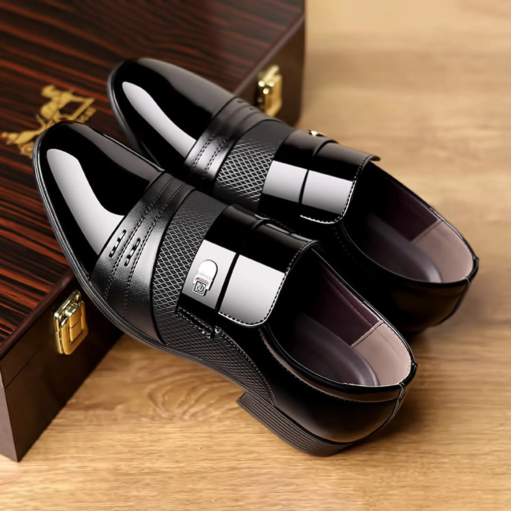 Zapatos Business Slip-On Brillantes - Punta Afilada Oficina Elegantes Hombre