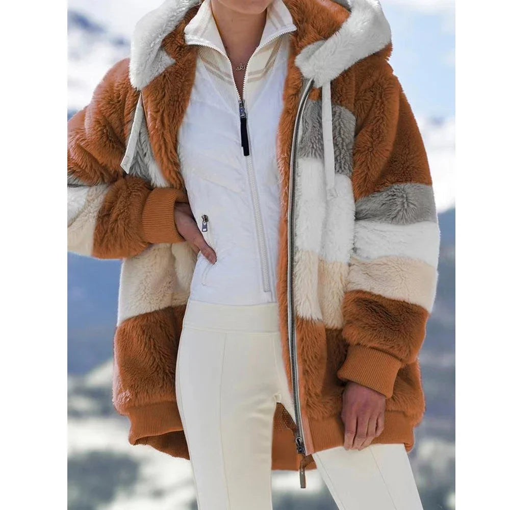 Chaqueta Oversized con Capucha y Felpa - Estilo Streetwear