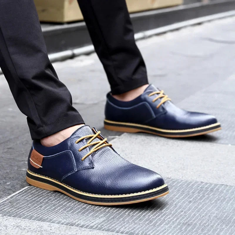 Zapatos Oxford Cuero Genuino Brogue - Estilo Italiano Elegantes Hombre