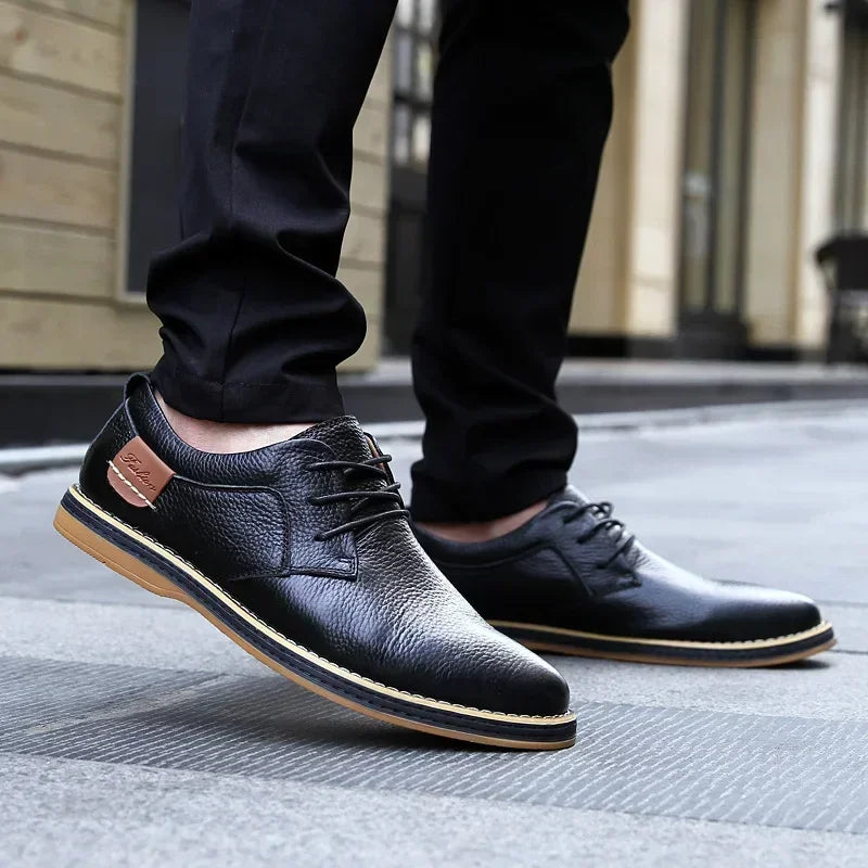 Zapatos Oxford Cuero Genuino Brogue - Estilo Italiano Elegantes Hombre