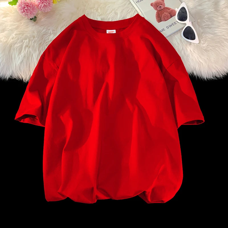 Camiseta Casual de Algodón - Manga Corta Holgada Hombre