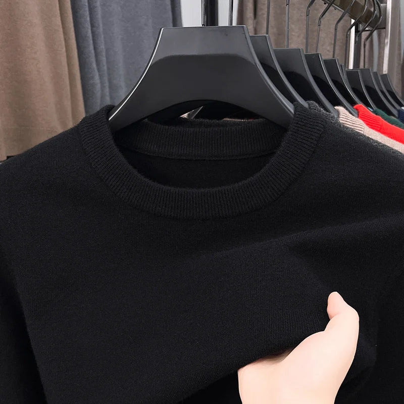 Suéter Casual con Patrón Diamante - Cuello Redondo Tejido Hombre