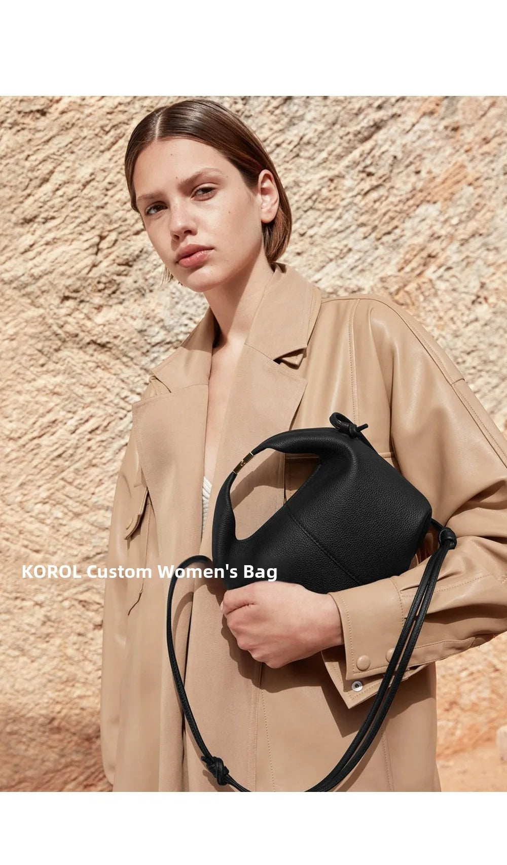 Bolso de Mano Francés Niche 2025 - Cuero con Hebilla Estilo Minimalista