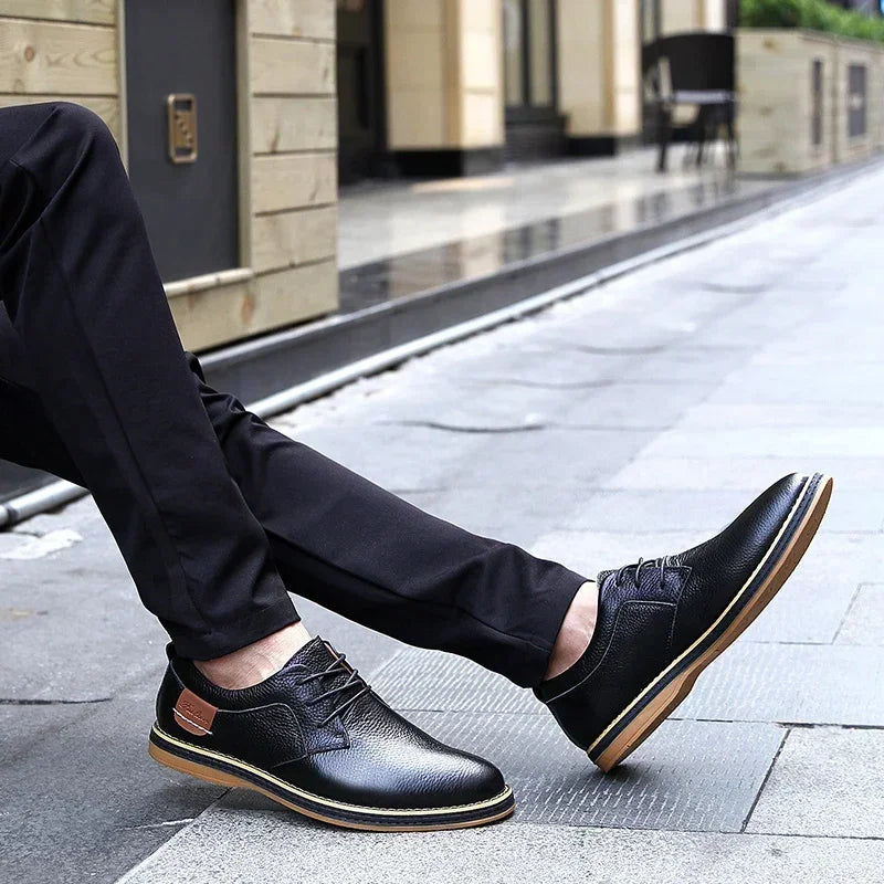 Zapatos Oxford Cuero Genuino Brogue - Estilo Italiano Elegantes Hombre