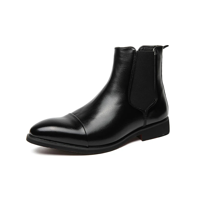 Chelsea Boots Hombre Suela Roja - Botines Business Slip-On Elegantes
